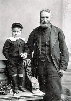 John Bennington with his grandfather 1900