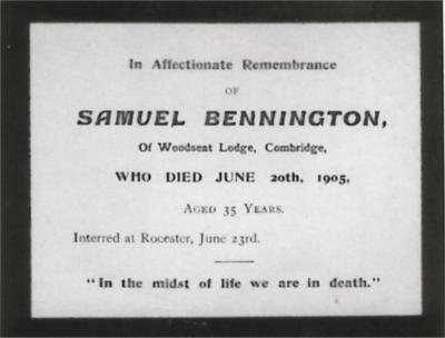 Samuel Bennington card