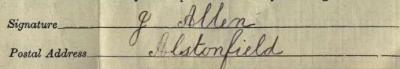 Signature on 1911 Census Return