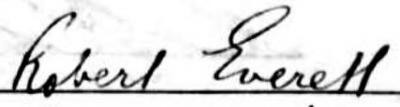 Robert Everett signature 1880