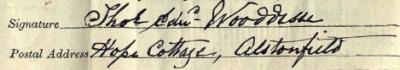 Signature on 1911 Census Return