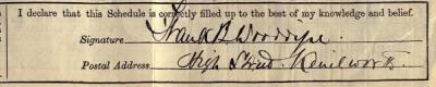 Signature on 1911 Census Return