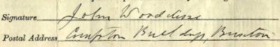 Signature on 1911 Census Return