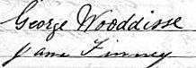 George Wooddisse marriage signature