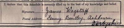 Signature on 1911 Census Return