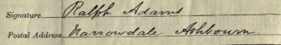 Signature on 1911 Census Return