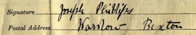 Signature on 1911 Census Return