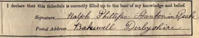 Signature on 1911 Census Return