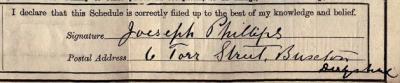 Signature on 1911 Census Return