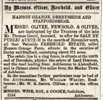 Hanson Grange Sale 1878
