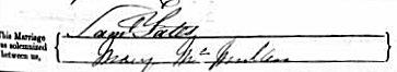 Signature in marriage register 1858