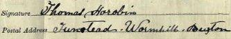 Signature on the 1911 Census Return